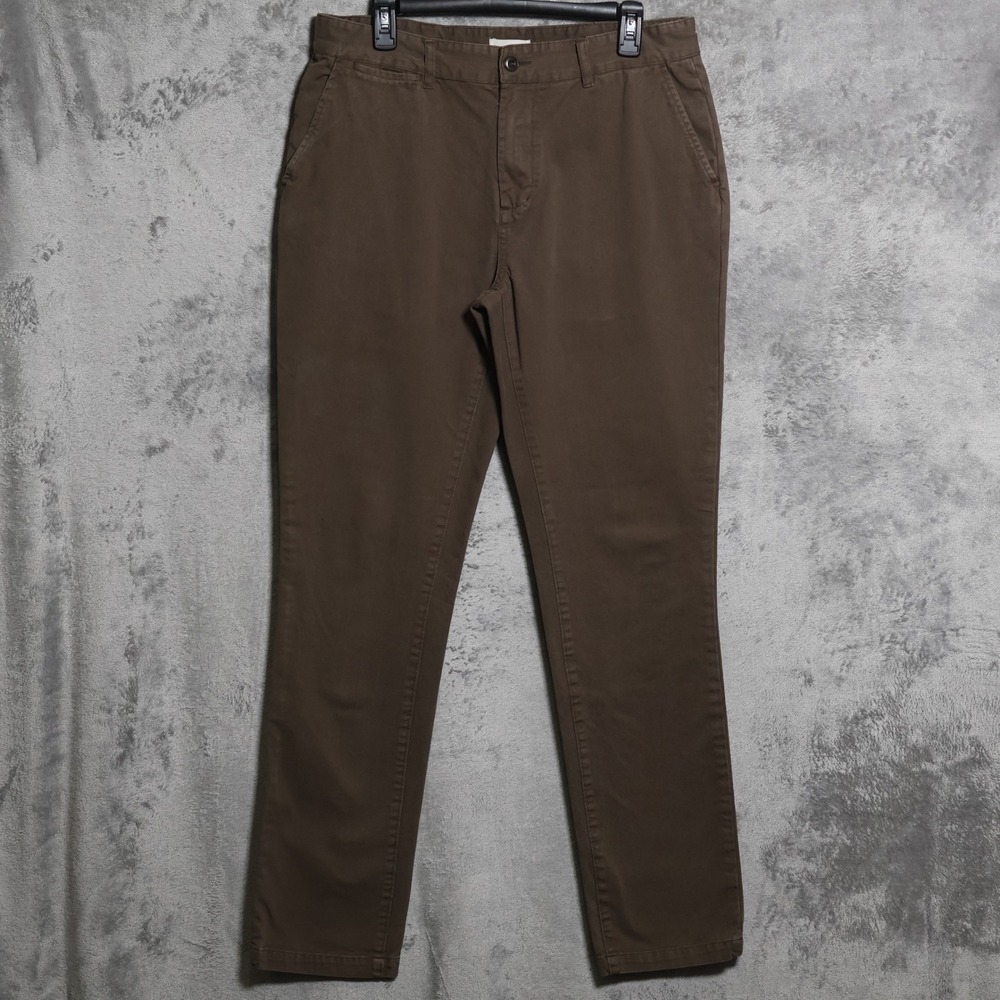 Taylor Stitch Pants Mens 33x33 Brown The Foundation Slim Straight Chino Preppy